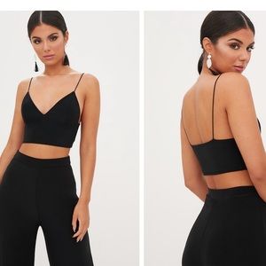 Pretty Little Thing bralette tank top black